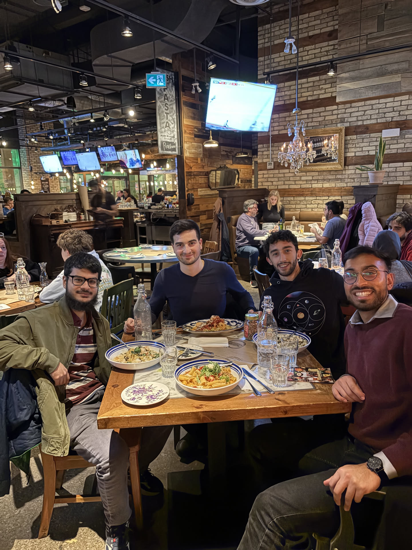 AMA cofounders having team dinner